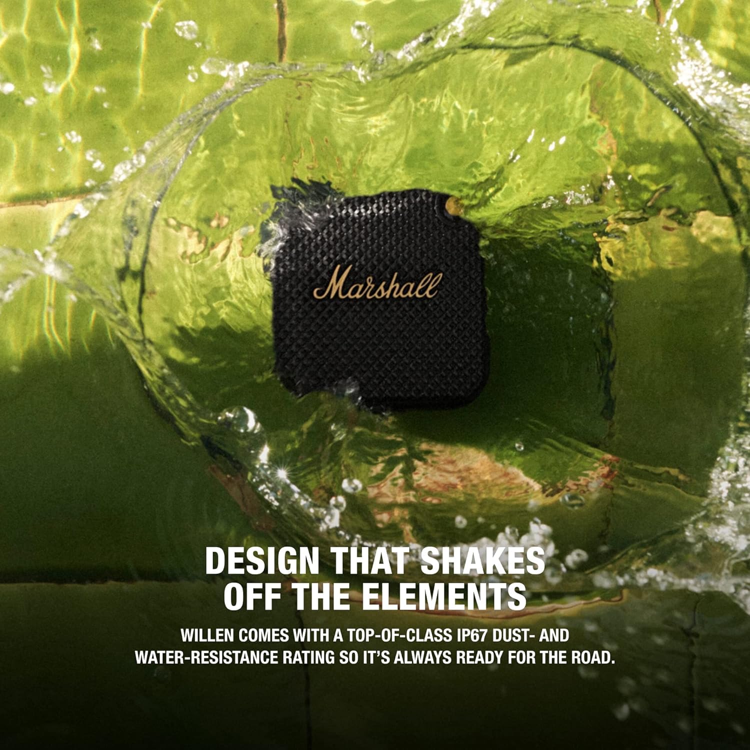 Marshall Willen Portable Bluetooth Speaker with 15+ hours of portable playtime, Dust & Waterproof (IP67)