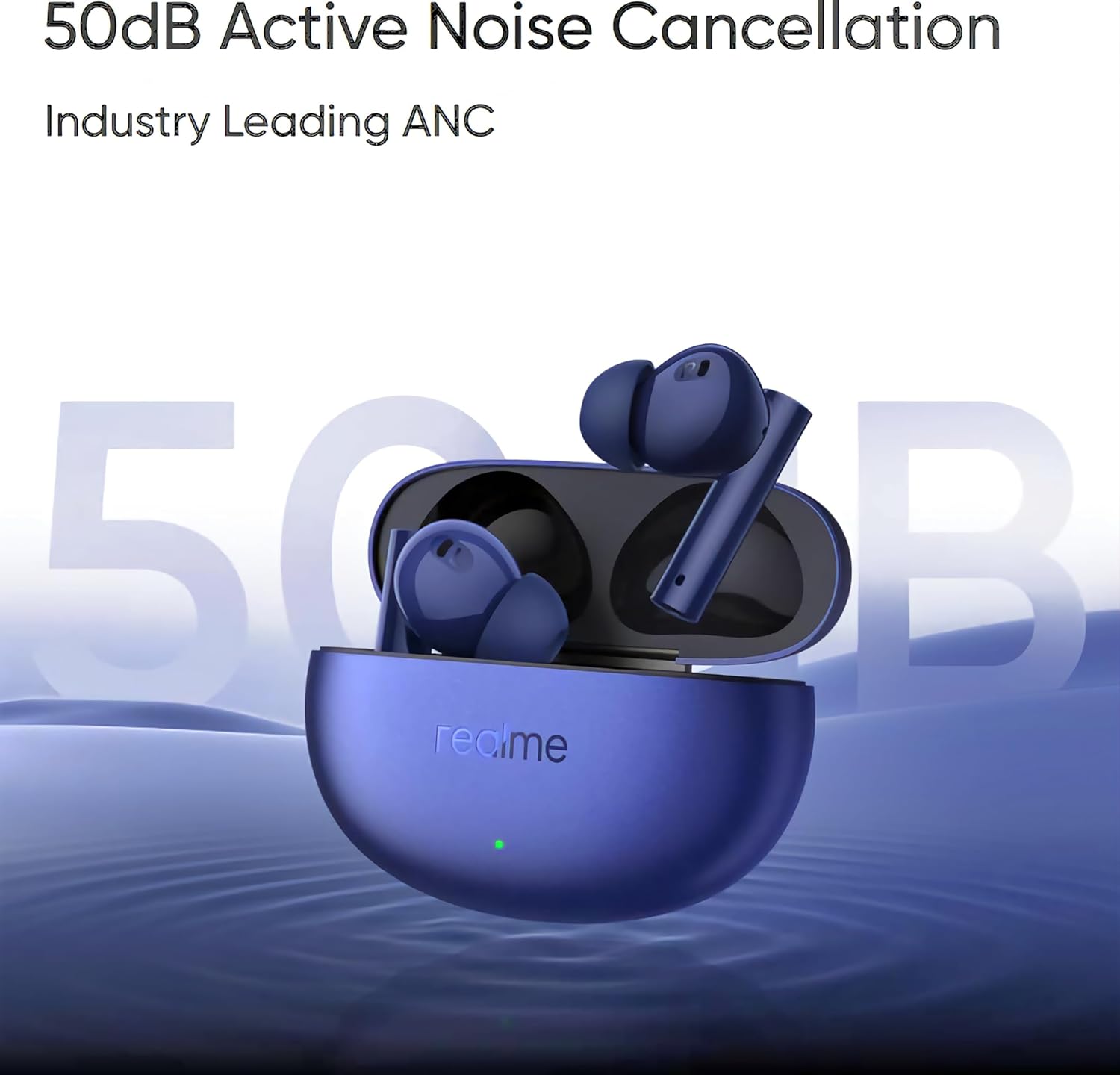 realme Buds Air 5 Truly Wireless in-Ear Earbuds with 50dB ANC, 12.4mm Mega Titanized Dynamic Bass Driver, Upto 38Hrs Battery with Fast Charging & 45ms Ultra-Low Latency for Gaming (Deep Sea Blue)