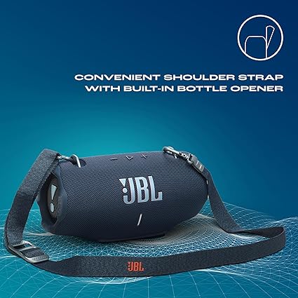 JBL Xtreme 4 Portable Bluetooth Speaker, ProSound with Powerful Bass Radiators, AI Sound Boost, Built-in Powerbank, Multispeaker Connection by Auracast, IP67, Replacable Battery, Fast Charging (Blue)