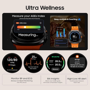 Samsung Galaxy Watch Ultra (47mm, LTE, White) with Upto 100h battery | 3nm Processor | Dual GPS | Quick Button/Siren | Sapphire Glass & Titanium | 10ATM & IP68 | BP & ECG Monitor | Energy Score & AGEs