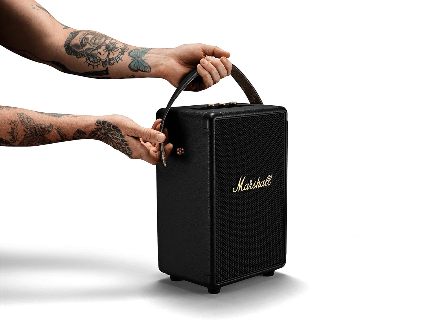 Marshall Tufton 80 Watt Wireless Bluetooth Portable Speaker (Black & Brass).