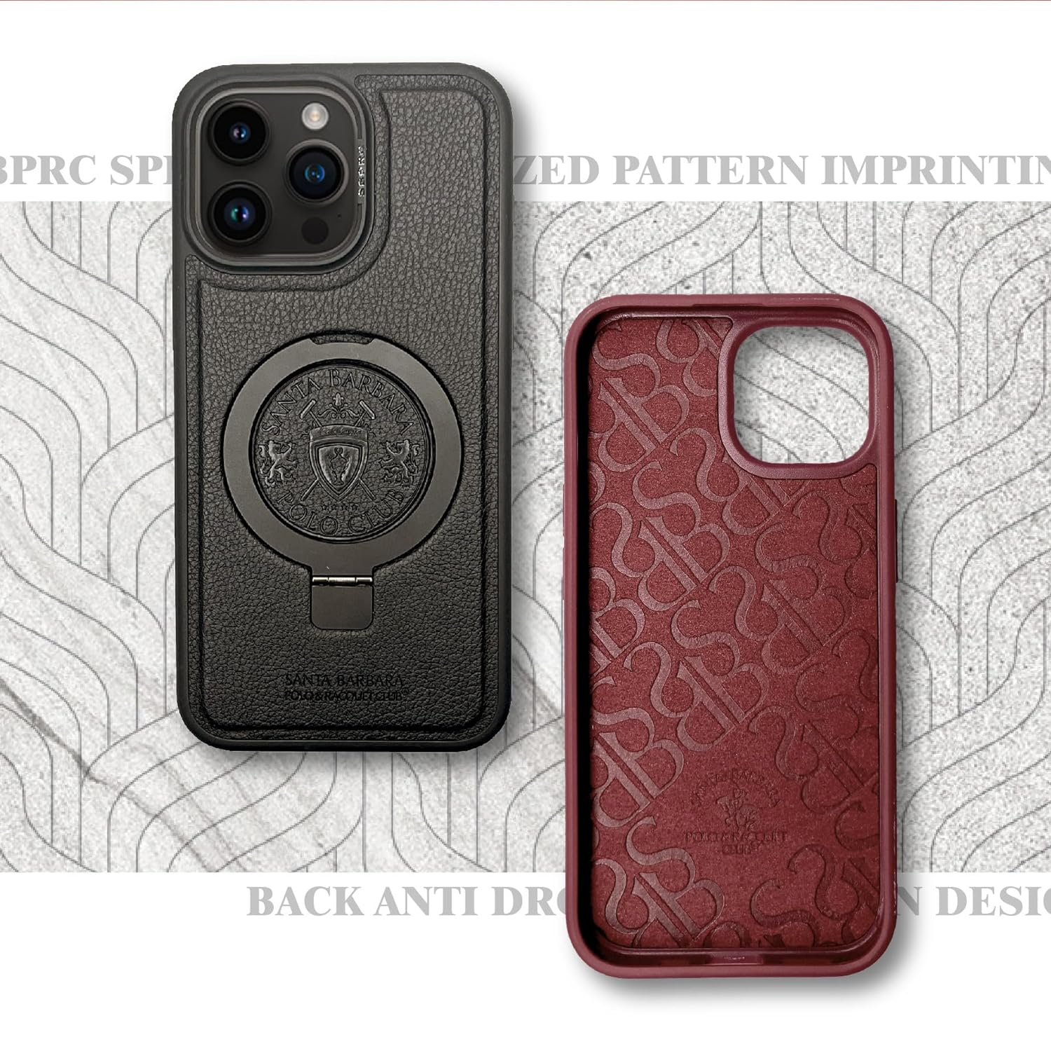 Premium Santa Barbara Primo Series, Litchi Peel Pattern X Frosted Metal Leather Case