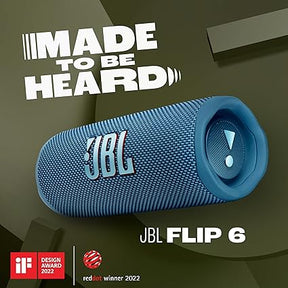 JBL Flip 6 Wireless Portable Bluetooth Speaker Pro Sound, Upto 12 Hours Playtime, IP67 Water & Dustproof, PartyBoost & Personalization App ,  Blue