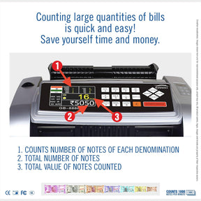 Mix Note Value Counting Business-Grade Machine Fully Automatic Cash Counter with Fake Note Detection