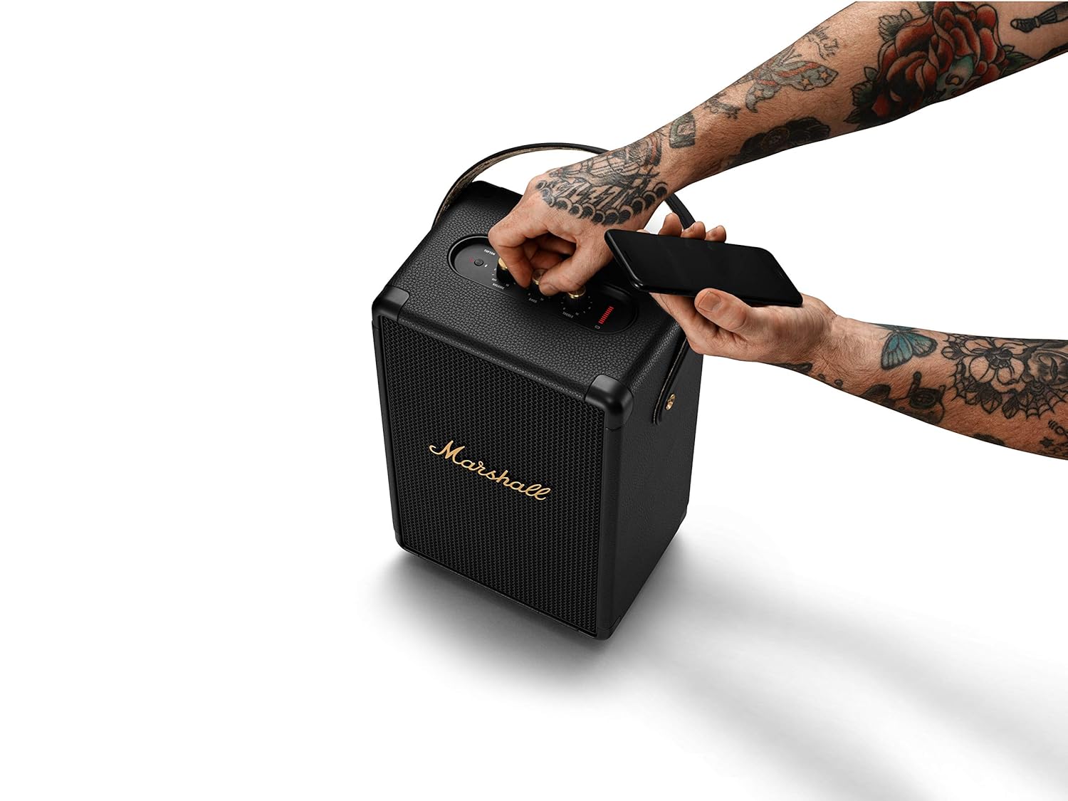 Marshall Tufton 80 Watt Wireless Bluetooth Portable Speaker (Black & Brass).