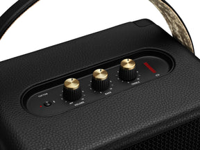 Marshall Tufton Portable Bluetooth Speaker with 20+ hours of portable playtime, (360° sound), Water-Resistant (IPX2) - Black & Brass.