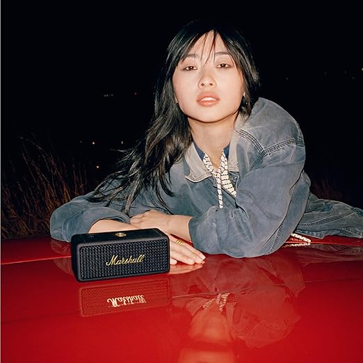 Marshall Emberton II 20 W Wireless Bluetooth Portable Outdoor Speaker (Black & Brass)