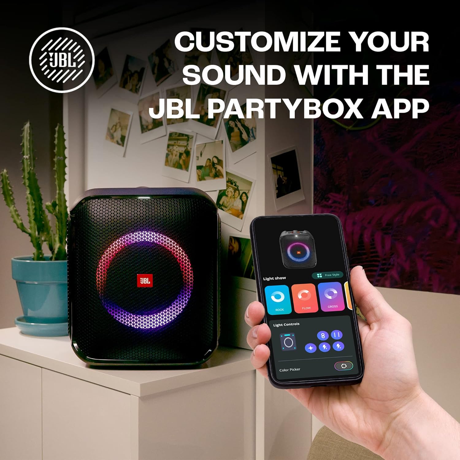 JBL Partybox Encore Essential | Portable Bluetooth Party Speaker | 100W Monstrous Pro Sound | Dynamic Light Show | Upto 6Hrs Playtime | Built-in Powerbank | Mic Support PartyBox App (Black)