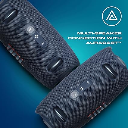 JBL Xtreme 4 Portable Bluetooth Speaker, ProSound with Powerful Bass Radiators, AI Sound Boost, Built-in Powerbank, Multispeaker Connection by Auracast, IP67, Replacable Battery, Fast Charging (Blue)