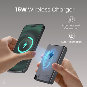 Boosty 10K 15W Wireless Magnetic 10000mAh Powerbank |20W Type C PD Output | Aluminium Alloy Material | 16mm thickness & Light Weight