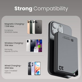 Boosty 10K 15W Wireless Magnetic 10000mAh Powerbank |20W Type C PD Output | Aluminium Alloy Material | 16mm thickness & Light Weight
