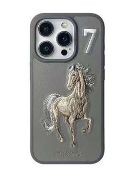 Santa Barbara Boris Series(Horse) Genuine Leather Case Cover for iPhone 15 Series!!