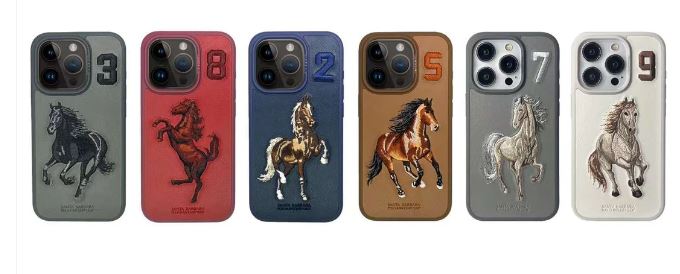 Santa Barbara Boris Series(Horse) Genuine Leather Case Cover for iPhone 15 Series!!