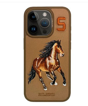 Santa Barbara Boris Series(Horse) Genuine Leather Case Cover for iPhone 15 Series!!