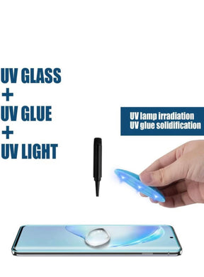 Samsung Galaxy S23 Ultra Liquid UV 9H Tempered Glass Screen Protector Advanced Borderless Full Adhesive UVGlue Curved Edge-To-Edge Case Friendly Ultra HD Clarity & Easy Installation For Samsung S23 Ultra