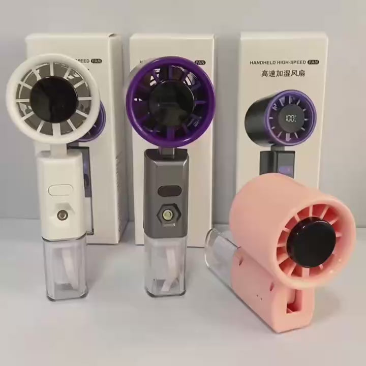 Portable Handheld Mist AC Fan – 3-in-1 Cooling Solution