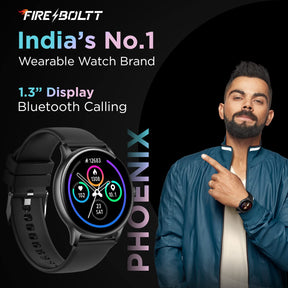 FireBoltt Phoenix Bluetooth Calling Smartwatch 1.3" 240*240 PX High Res with 120+ Sports Modes, SpO2, Heart Rate Monitoring & IP68 Rating