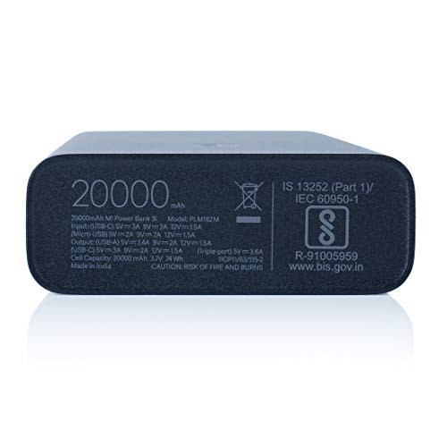Mi Power Bank 3i 20000mAh | 18W Fast PD Charging | Input- Type C and Micro USB| Triple Output | Sandstone Black