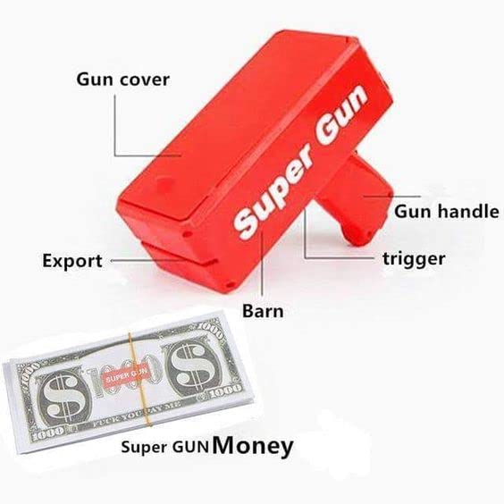 Supreme Super Cash Gun for Weddings, Anniversary, Birthday Parties, Kitty Parties and Fun.