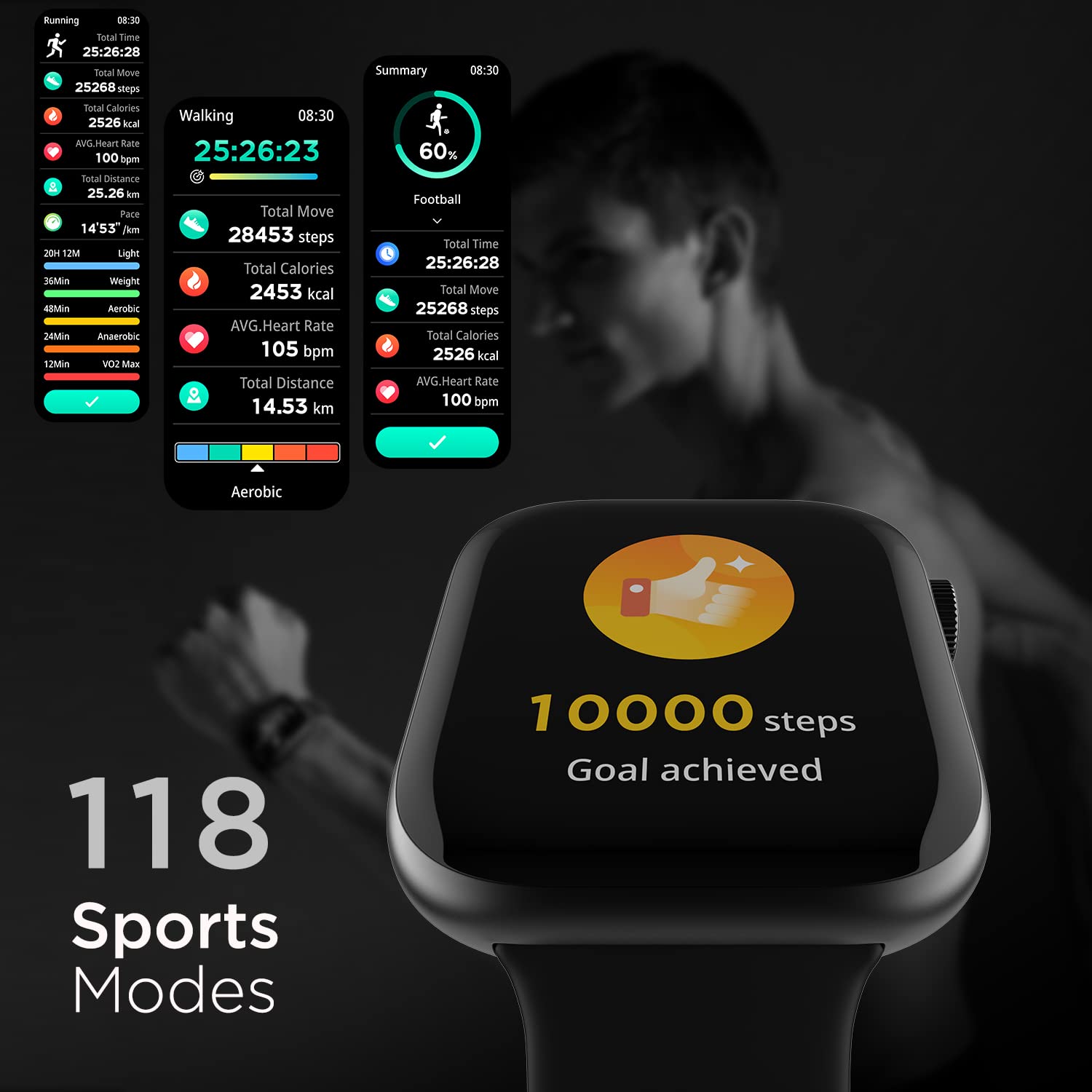 Newly Launched Fire-Boltt Ring 3 Bluetooth Calling 1.8" Largest Display Smartwatch, 118 Sports Modes, Voice Assistance, SpO2, Heart Rate Monitoring, Built-in Calculator & Games