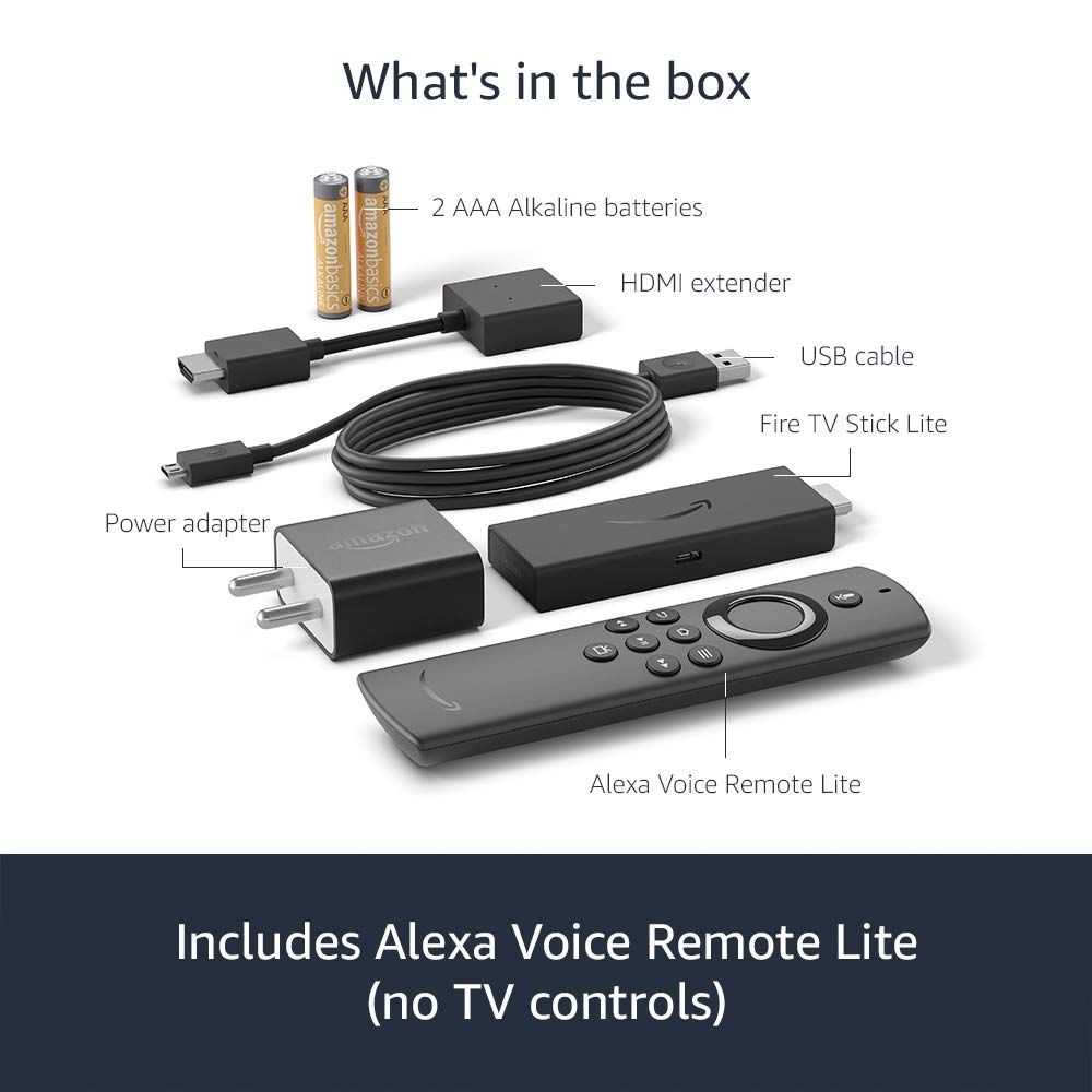 Fire TV Stick Lite with Alexa Voice Remote Lite | Stream HD Quality Video | No power and volume buttons