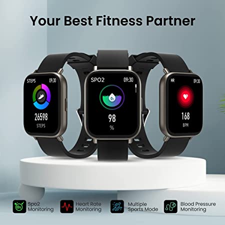 Portronics Kronos Y1 Bluetooth Calling Smart Watch with Multiple Sports Modes, Full Touch 1.75" Screen, SpO2 Monitoring, Sleep Tracking, in-Built Music Controller, BP & Heart Rate Monitor