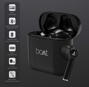 boAt Airdopes 131 with upto 15 Hours Playback, 13mm Drivers and IWP Technology Bluetooth Headset  (Active Black, True Wireless)