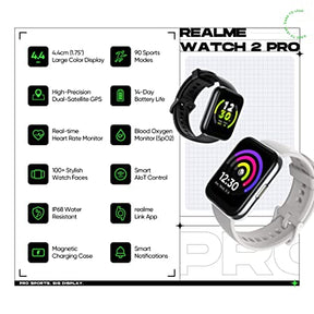 realme Smart Watch 2 Pro (Space Grey) with 4.45 cm (1.75") HD Super Bright Touchscreen, Dual-Satellite GPS, 14-Day Battery, SpO2 & Heart Rate Monitoring, IP68 Water Resistance