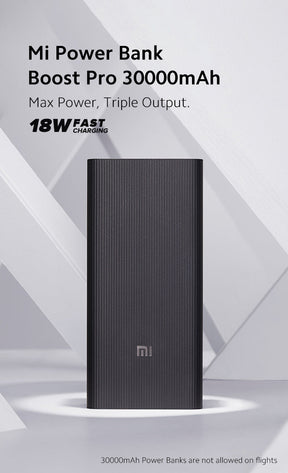 Mi 30000 Mah Power Bank (18 W, Fast Charging, Power Delivery 3.0)(Lithium Polymer), Black
