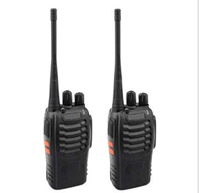 Walkie Talkie UHF 400-470 MHz Two Way Long Range Amateur Radio 16Ch Black - 2Pack