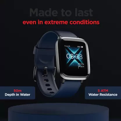 BoAt Storm 1.3" CurvedDisplay Smartwatch  (Blue Strap, Regular)#JustHere